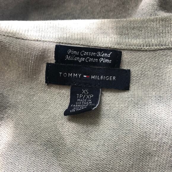 Tommy Hilfiger Women's Heather Grey Gray Pima Cottom Cardigan SIZE XS - Picture 7 of 9